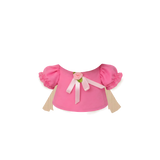 Camisa manga curta bufante - Rosa chiclete