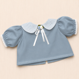 Camisa com gola - Cinza azulado