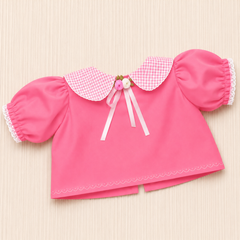 Camisa com gola - Rosa chiclete