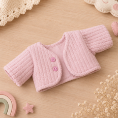 Casaco sem gola - Rosa bebê