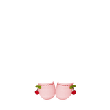 Meia com cerejinha - Rosa bebê