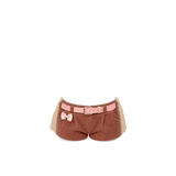 Shorts c/ cinto rosa - Marrom
