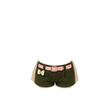 Shorts c/ cinto rosa - Verde musgo
