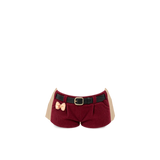 Shorts c/ cinto preto - Bordô