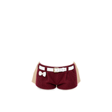 Shorts c/ cinto branco - Bordô