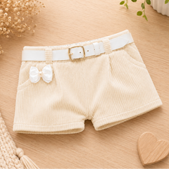 Shorts c/ cinto branco - Marfim