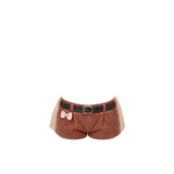 Shorts c/ cinto preto - Marrom
