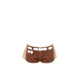 Shorts c/ cinto branco - Marrom