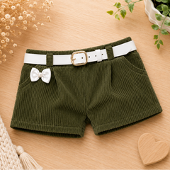 Shorts c/ cinto branco - Verde musgo