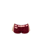 Shorts c/ cinto rosa - Bordô
