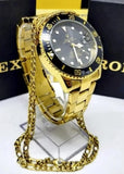 Rolex Submariner Dourado (Fundo Preto) - Sunshine View Store